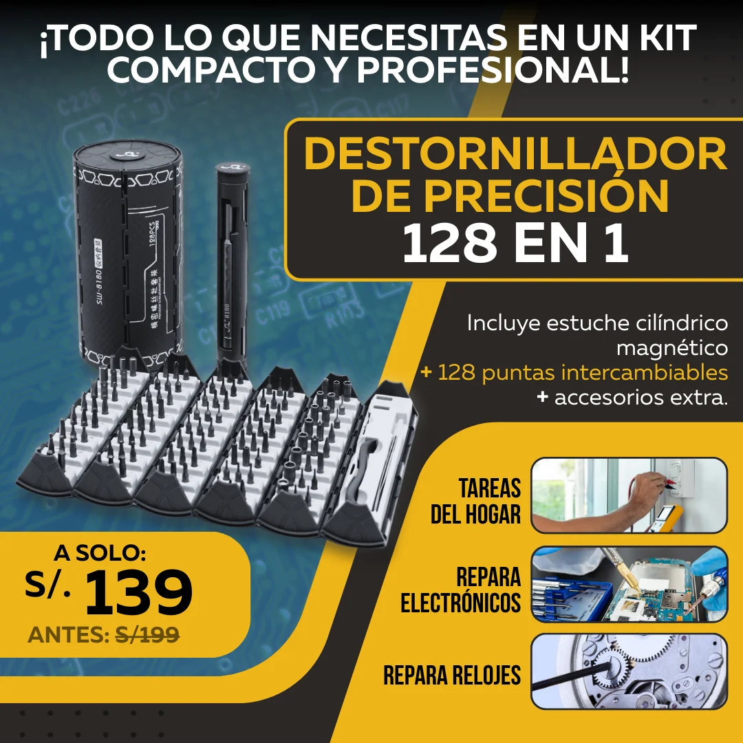 Kit Destornilladores de precision 128 en 1 AlibaPeru